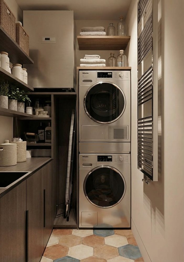 Компактная корпусная мебель для прачечной